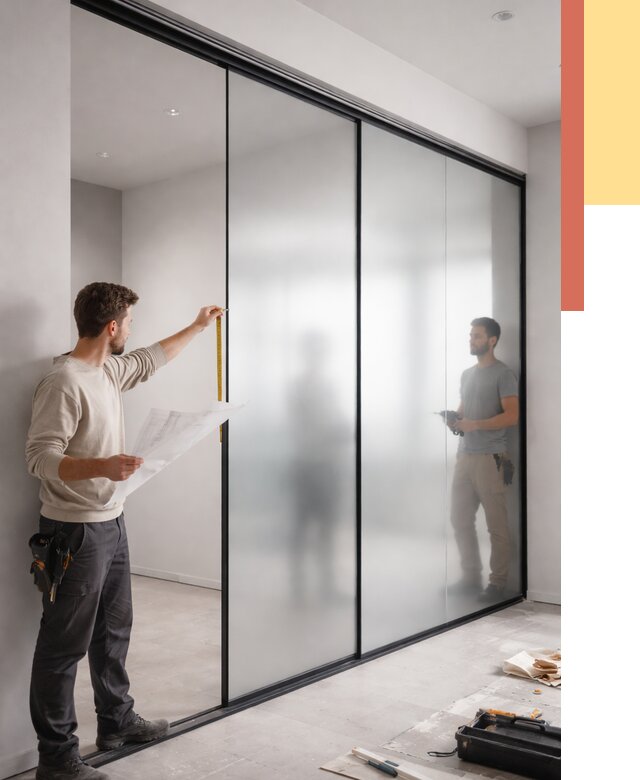 Матовые стеклянные перегородки в Баксане от 8587 руб. — монтаж и установка | ОТДЕЛОЧНИК-Бкс