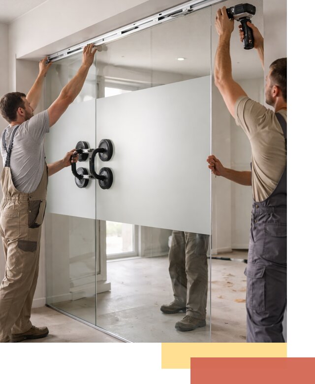 Матовые стеклянные перегородки под ключ в Баксане