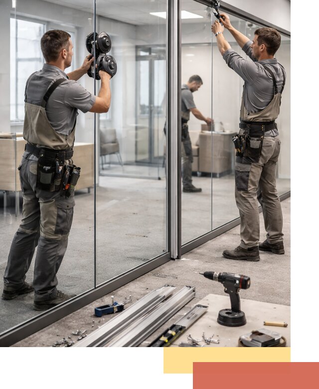 Стеклянные офисные перегородки под ключ в Баксане