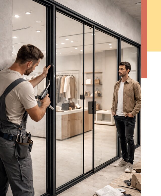 Стеклянные перегородки для магазинов в Баксане от 8284 руб. под ключ | ОТДЕЛОЧНИК-Бкс