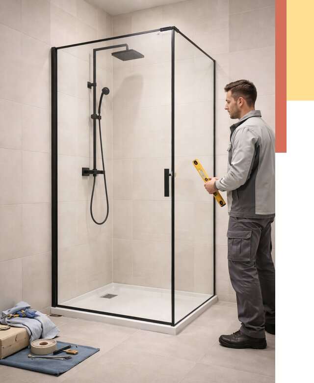 Стеклянные перегородки для душа в Баксане от 12628 руб. | Монтаж под ключ — ОТДЕЛОЧНИК-Бкс