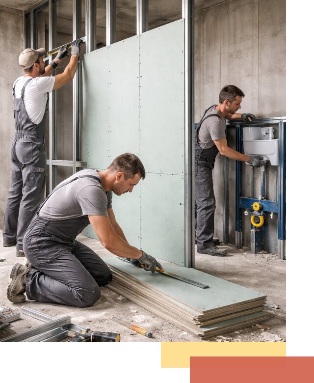 Монтаж и ремонт сантехнических перегородок в Баксане