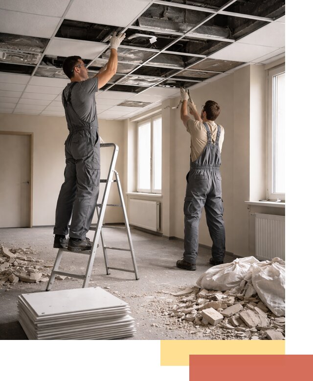 Демонтаж потолков Армстронг профессионально в Баксане