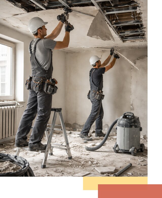 Демонтаж гипсокартонного потолка в Баксане быстро и аккуратно