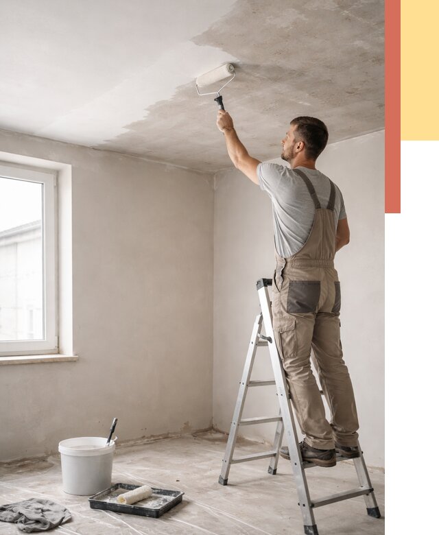 Грунтовка потолка в Баксане от 2526 руб. — быстро и недорого | ОТДЕЛОЧНИК-Бкс