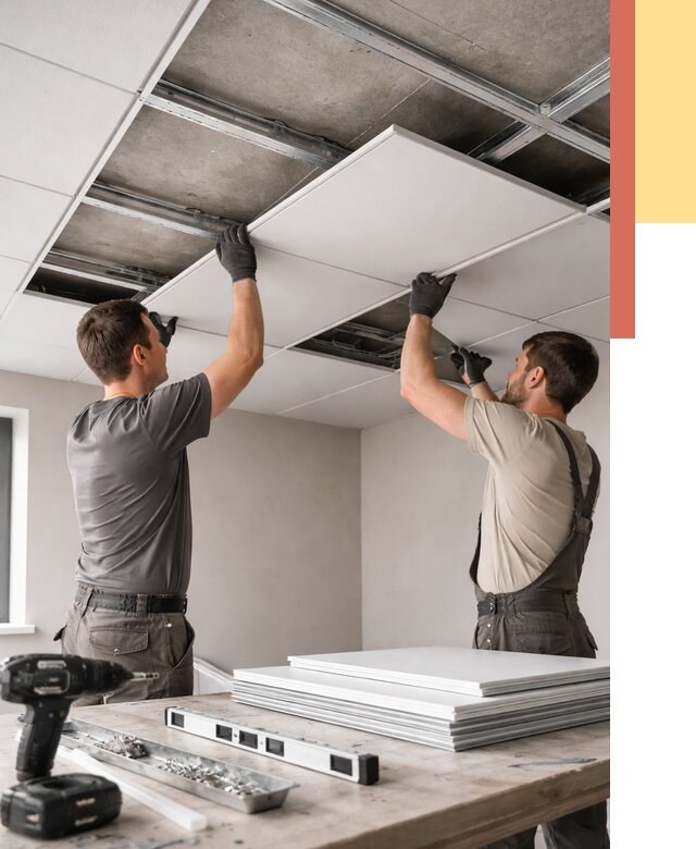 Монтаж кассетного потолка в Баксане от 4546 руб/м2 — установка и сборка | ОТДЕЛОЧНИК-Бкс