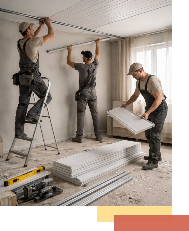 Монтаж потолка из ПВХ панелей в Баксане оперативно и качественно