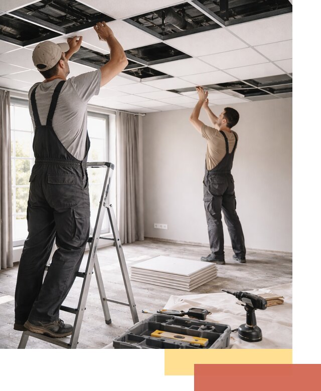 Замена плит подвесного потолка в Баксане быстро и качественно