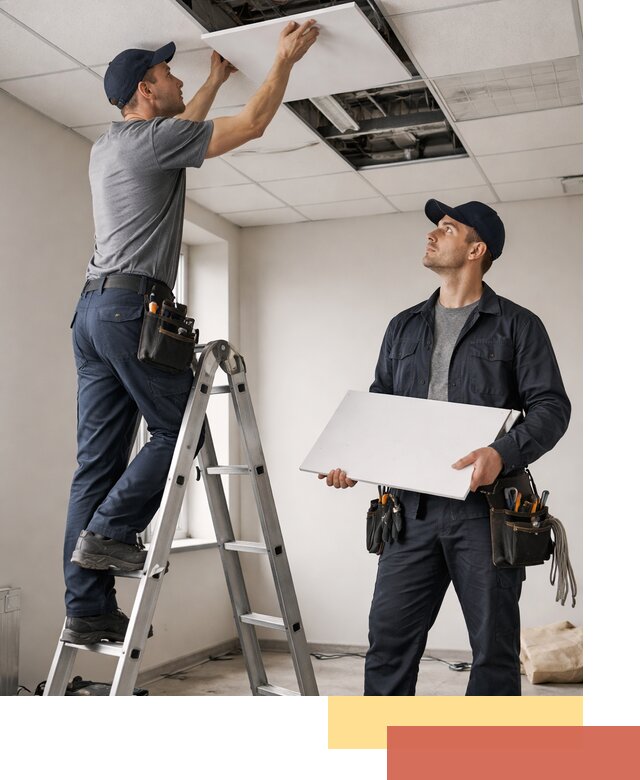 Обслуживание подвесного потолка в Баксане — ремонт и чистка