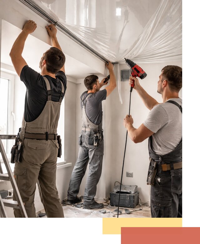 Монтаж глянцевого натяжного потолка в Баксане быстро и качественно