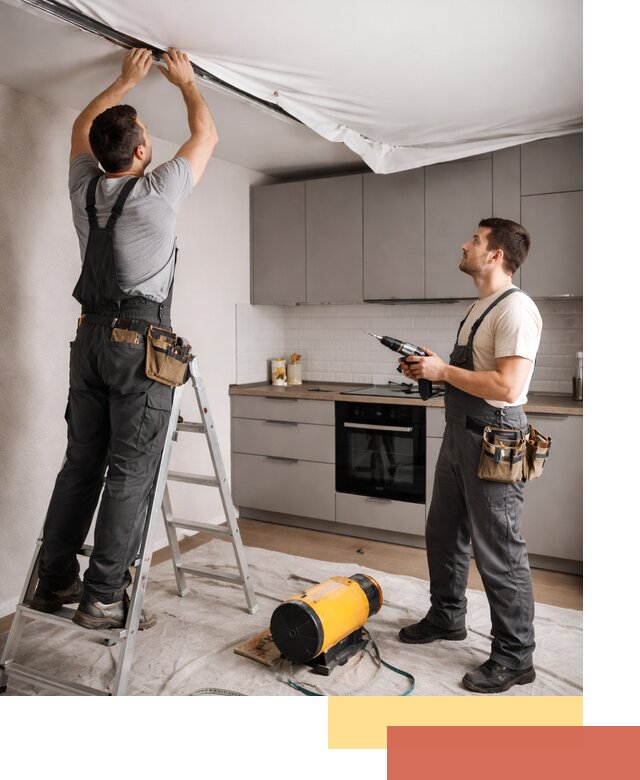 Монтаж натяжного потолка на кухне в Баксане