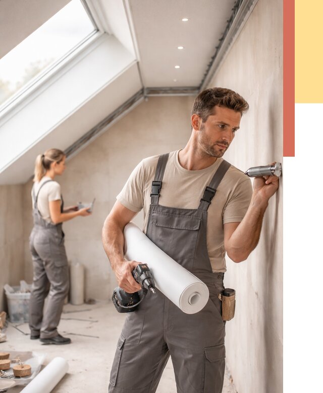 Монтаж натяжного потолка на мансарде в Баксане от 3536 руб. | ОТДЕЛОЧНИК-Бкс