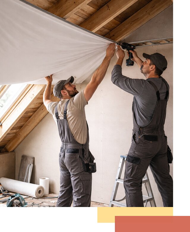 Монтаж натяжного потолка в мансарде в Баксане