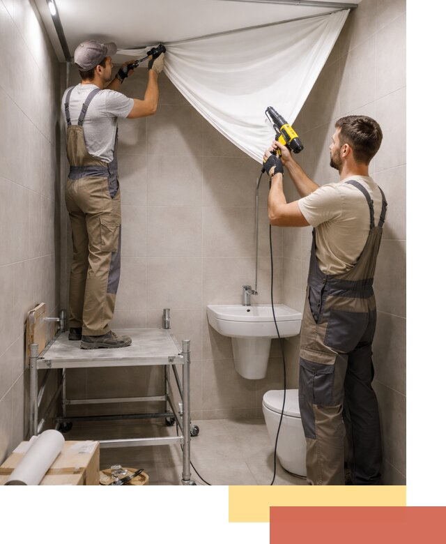 Монтаж натяжного потолка в санузле в Баксане