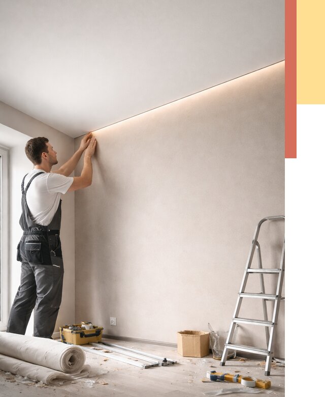 Теневые натяжные потолки в Баксане от 8284 руб. под ключ | ОТДЕЛОЧНИК-Бкс