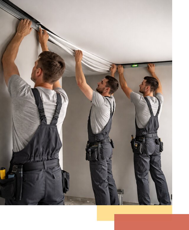 Теневые натяжные потолки в Баксане: монтаж и отделка быстро и качественно