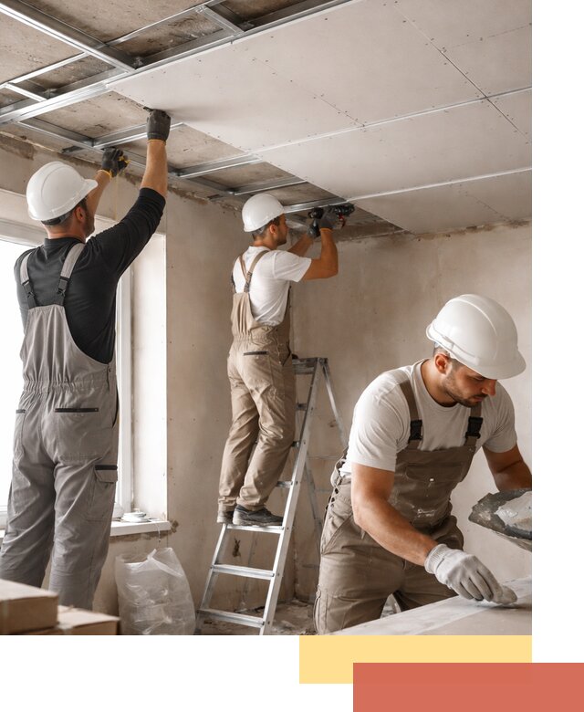 Одноуровневый потолок из гипсокартона в Баксане — монтаж и отделка