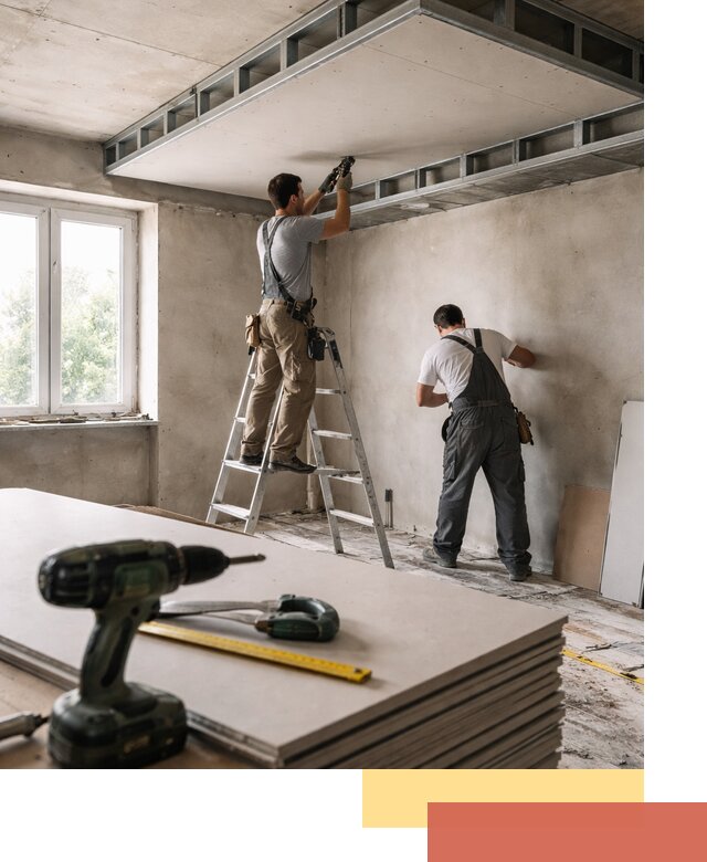 Двухуровневый потолок из гипсокартона в Баксане