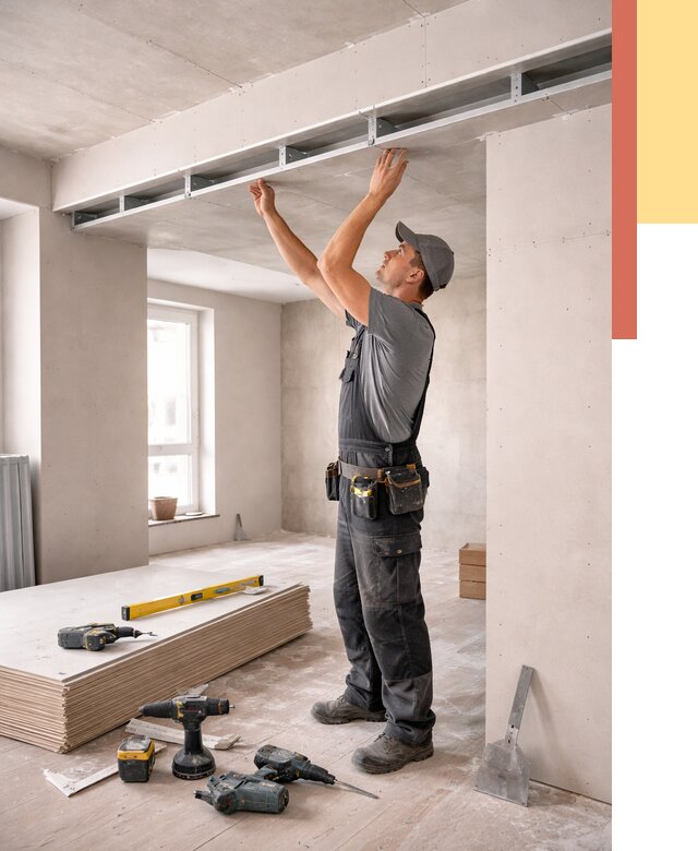 Потолок из гипсокартона с нишей в Баксане от 1263 руб. под ключ | ОТДЕЛОЧНИК-Бкс