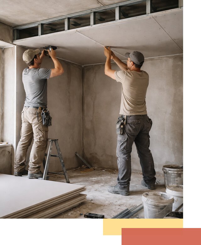 Короб из гипсокартона на потолке под ключ в Баксане