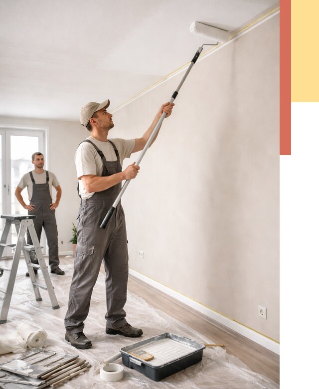 Покраска потолка из гипсокартона в Баксане от 4546 руб./м2 — услуги под ключ | ОТДЕЛОЧНИК-Бкс