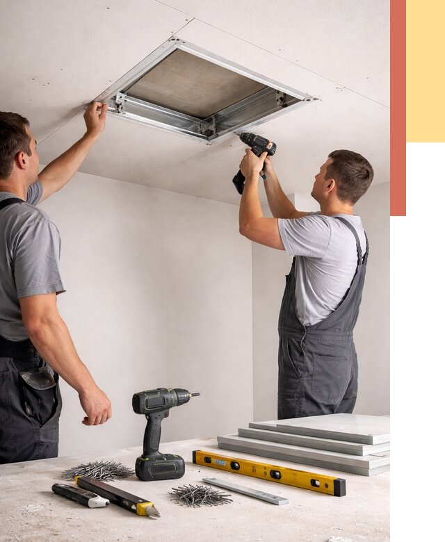 Установка люка в потолок ГКЛ в Баксане от 2526 руб. под ключ | ОТДЕЛОЧНИК-Бкс