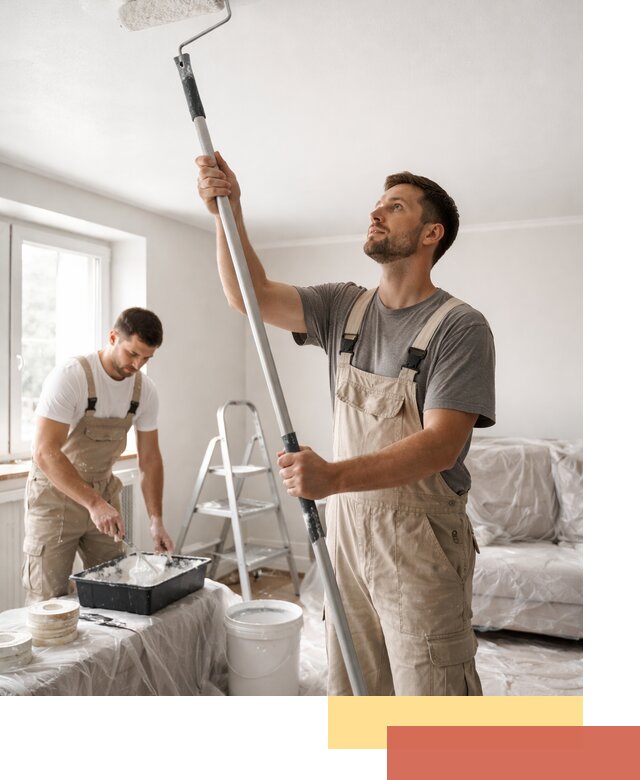 Покраска потолка водоэмульсионной краской в Баксане