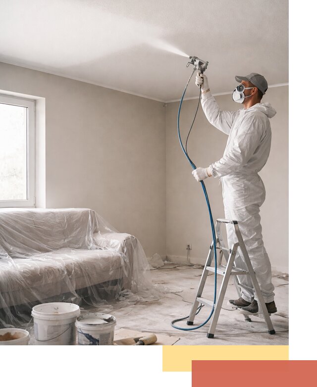 Покраска потолка краскопультом в Баксане быстро и качественно