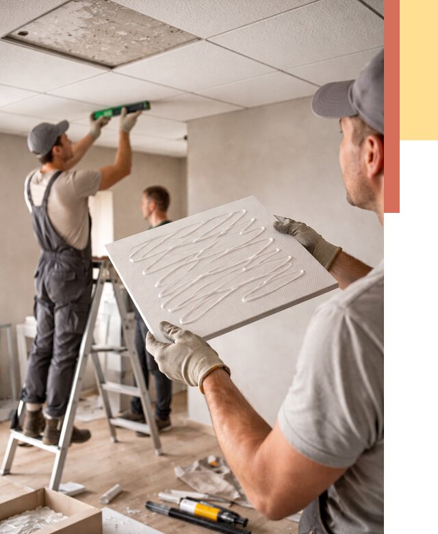 Монтаж потолочной плитки в Баксане от 4546 руб. — быстро и недорого | ОТДЕЛОЧНИК-Бкс