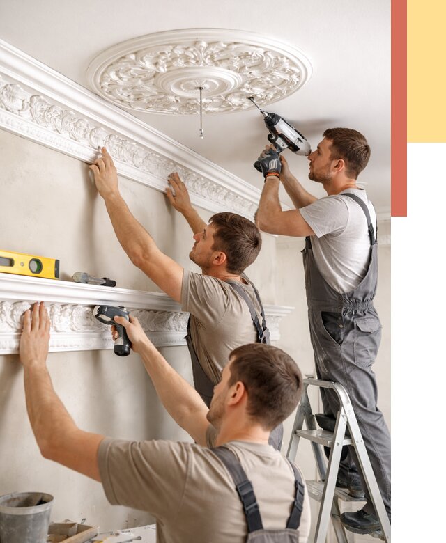 Монтаж лепнины на потолок в Баксане от 3233 руб. быстро и недорого | ОТДЕЛОЧНИК-Бкс