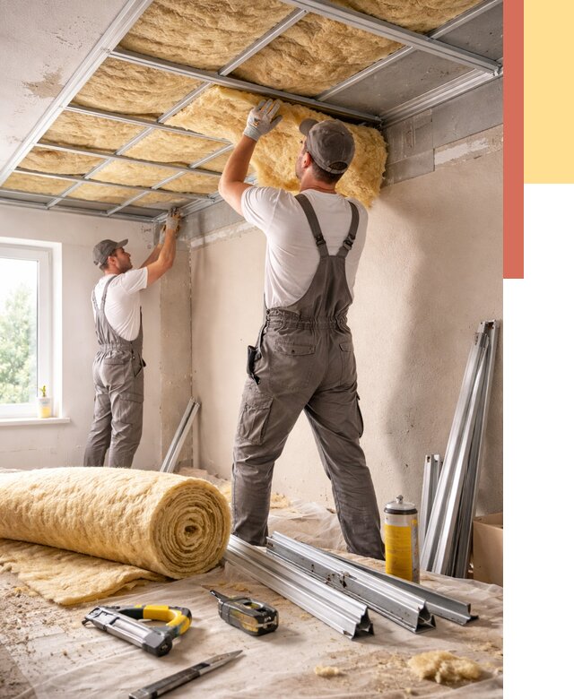 Утепление потолка в Баксане от 7273 руб/м2 — недорого, быстро, под ключ | ОТДЕЛОЧНИК-Бкс