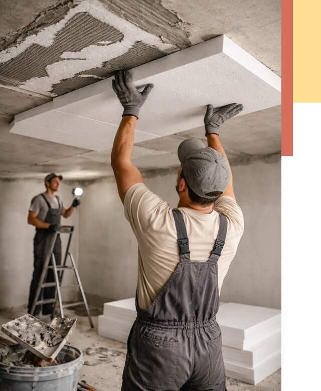 Утепление потолка пенопластом в Баксане от 4546 руб/м2 — недорого и быстро | ОТДЕЛОЧНИК-Бкс