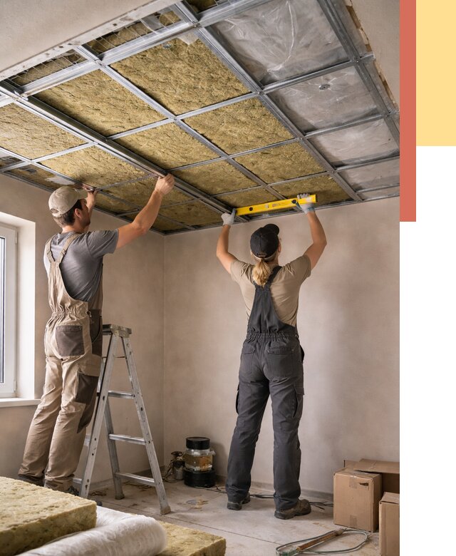 Шумоизоляция потолка в Баксане от 1263 руб. под ключ — услуги ОТДЕЛОЧНИК-Бкс